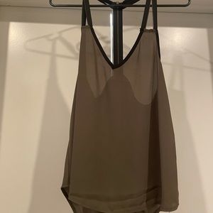 Tobi olive shirt w zipper detail